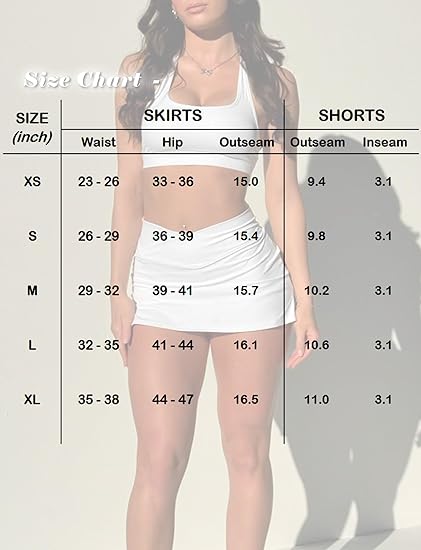 Waisted Golf Skort Tennis Skirt for Women Bodycon Mini Skirt Short Pickleball Athletic Skirt with Shorts - White